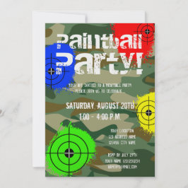 Convites de festas de paintball personalizados