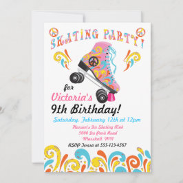 Convites de festas de patinagem do cilindro do Gro