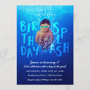convites de festas de Piscina 'Birthday Splash'