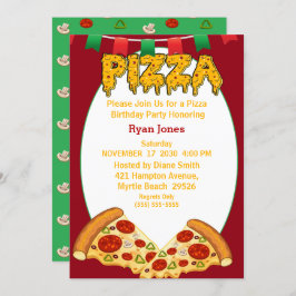 Convites de festas de pizza