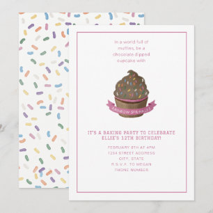 Convites de festas De Prascas E De Baía De Cupcake