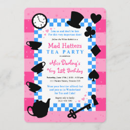 Convites de festas de primeiro aniversario Mad Hat