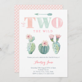 Convites de festas de segundo aniversário Cactus,
