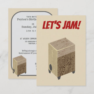 Convites de festas de tambor Cajon Impressos Perso