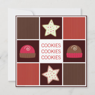 Convites de festas de troca de cookies de Natal