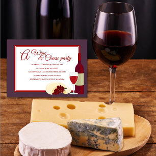 Convites de festas de vinho e de queijo