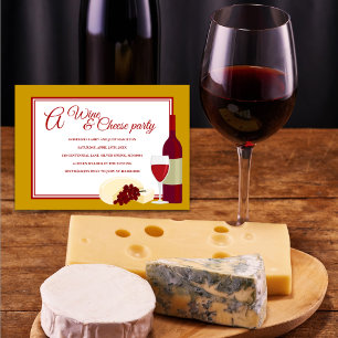 Convites de festas de vinho e queijo