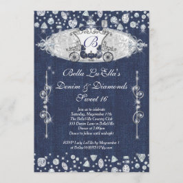 Convites de festas Denim e Diamantes