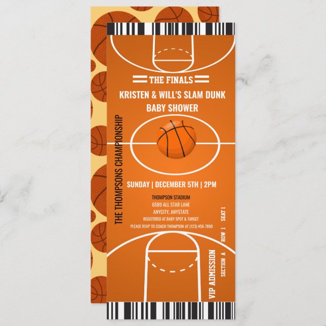 Convites de festas desportivos | CHÁ DE FRALDAS (Frente/Verso)