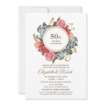 convites de festas do 50º aniversário de casamento