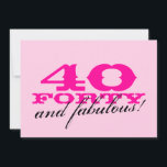 Convites de festas do aniversário de 40 anos para<br><div class="desc">Os convites de festas do aniversário de 40 anos para mulheres picam 40 e fabulosos! design. Design de Girlie para a mulher dos anos de idade quarenta. O quadragésimo partido convida.</div>