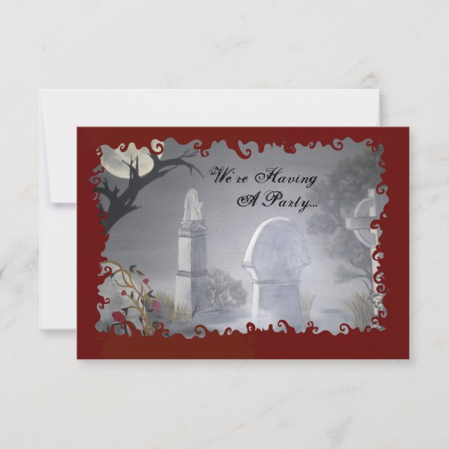 Convites de festas do Dia das Bruxas do cemitério (Frente)