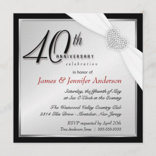 Convites de festas do Elegante 40º aniversário