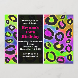 Convites de festas do impressão do leopardo da