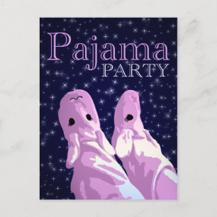 convites de festas do pijama: noite