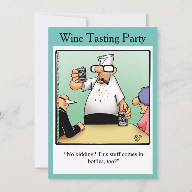 Convites de festas Engraçados De Provando De Vinho (Frente)