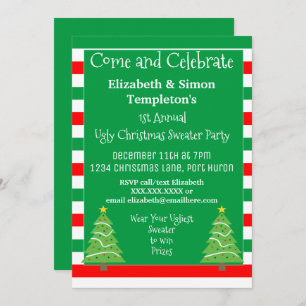 Convites de festas feios da camisola do Natal
