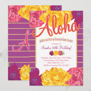 Convites de festas havaianos de Luau
