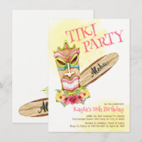 Convites de festas Hawaiian Tiki