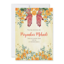 Convites de festas Henna e convites da festa Mehnd