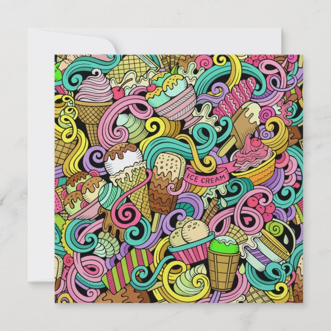 Convites de festas irresistíveis ao sorvete (Frente)