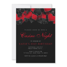 Convites de festas Noturnos de Casino