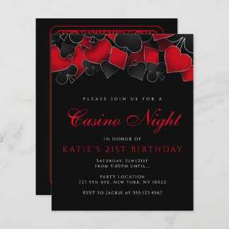 Convites de festas Noturnos do Casino de Orçamento