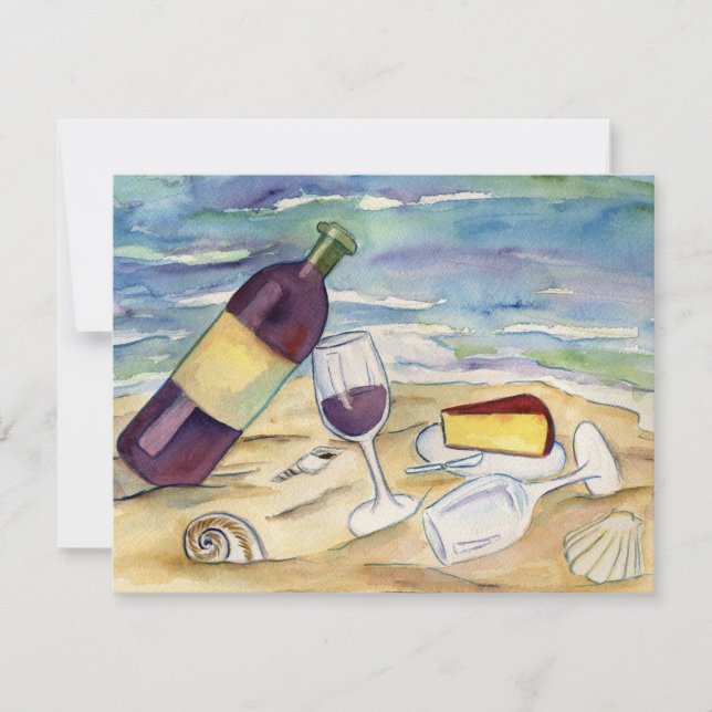 Convites de festas ou convites para praia de vinho (Frente)