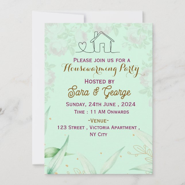 Convites de festas para uso doméstico (Frente)