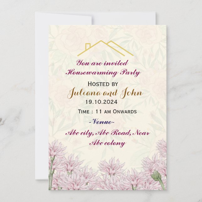 Convites de festas para uso doméstico (Frente)