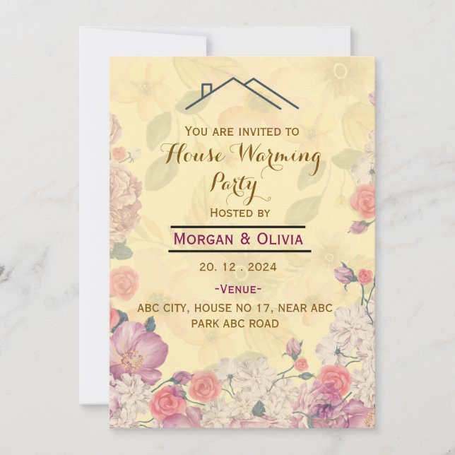 Convites de festas para uso doméstico (Frente)