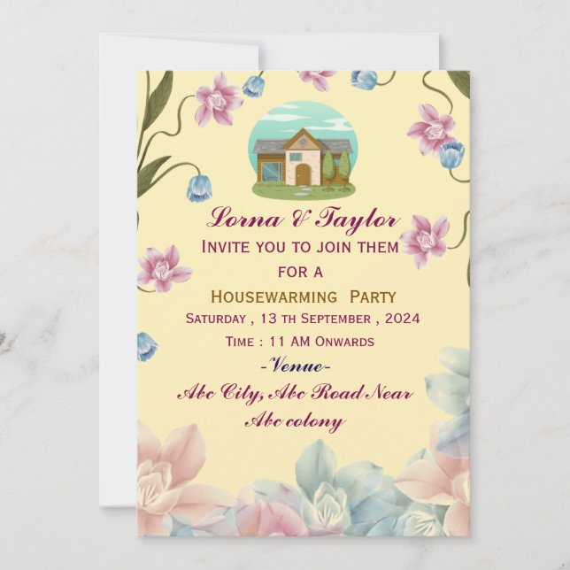 Convites de festas para uso doméstico (Frente)