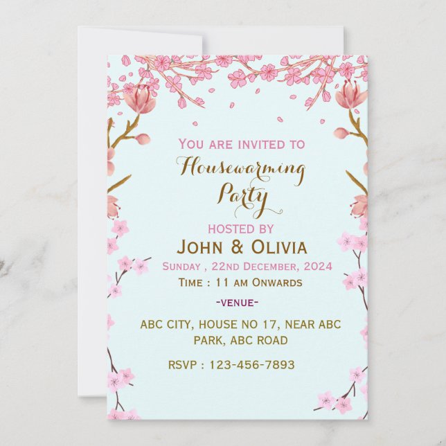 Convites de festas para uso doméstico (Frente)