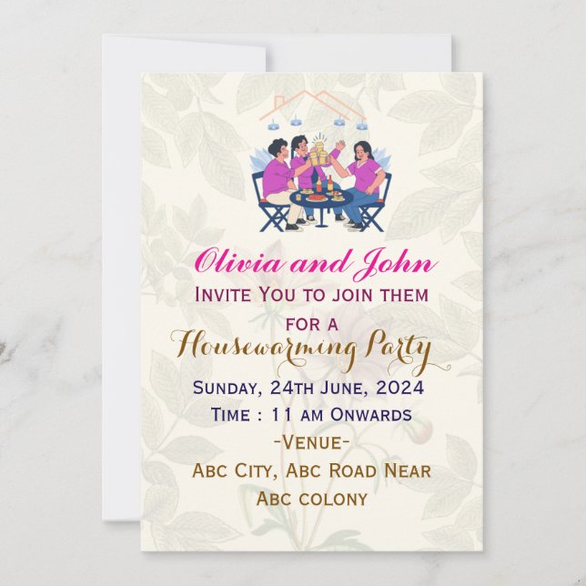 Convites de festas para uso doméstico (Frente)