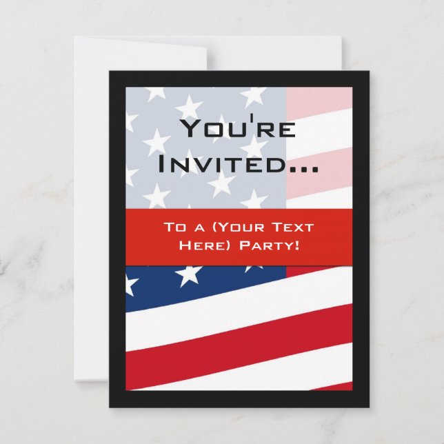Convites de festas Patrióticos Americanos, General (Frente)