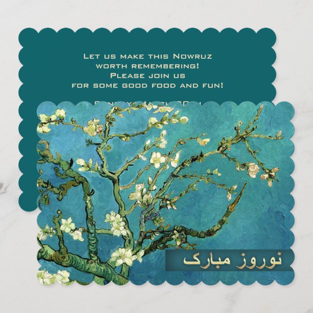 Convites de festas persas do ano novo de Nowruz (Frente/Verso)