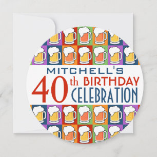 Convites de festas personalizados da Beer Pop Art