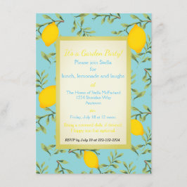 Convites de festas personalizados do jardim da