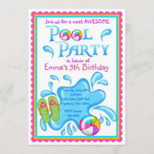 Convites de festas Piscinas