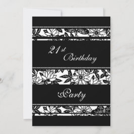 Convites de festas preto e branco do aniversário