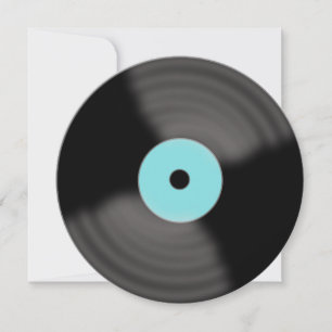 Convites de festas Retro Aqua Vinyl Record