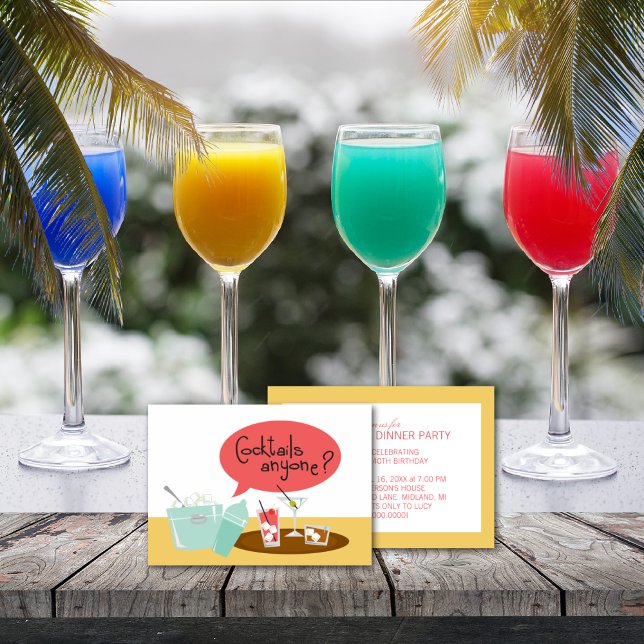 Convites de festas Retro Cocktail (Criador carregado)