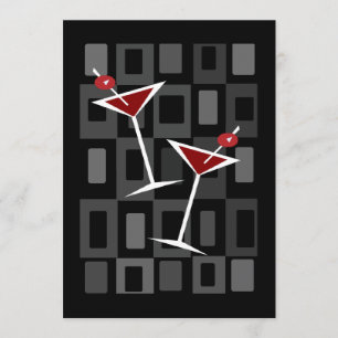 Convites de festas Retro Martini