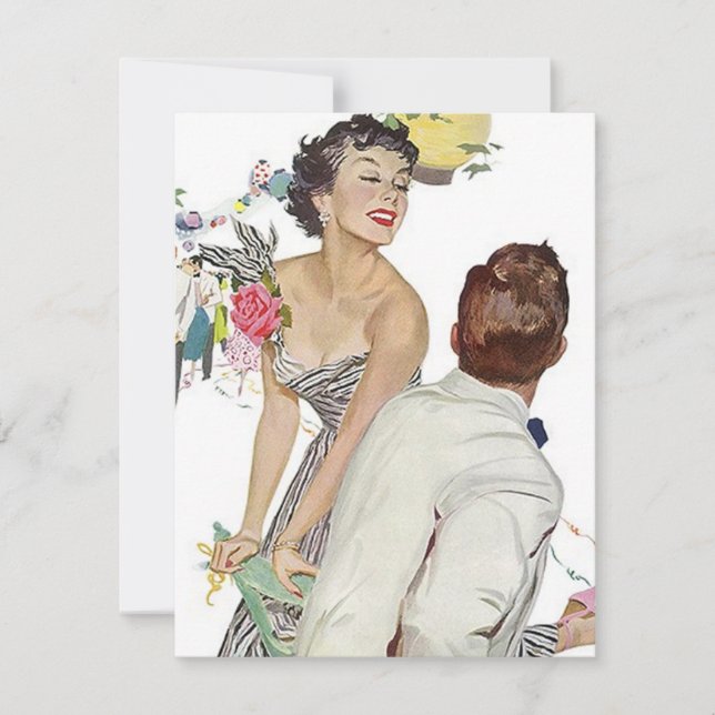 Convites de festas retros elegantes do tema do (Frente)