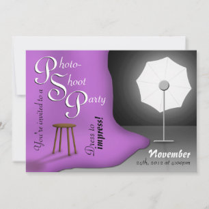 Convites de festas roxos de Photoshoot