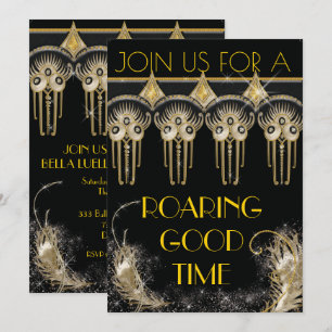 Convites de festas rujir Gatsby Bling