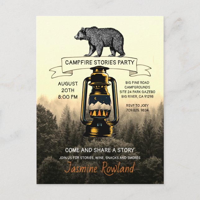 Convites de festas Russos De Campanha Do Urso De M (Frente)