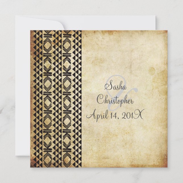 convites de festas/Tatuagem Havaiana Vintage (Frente)