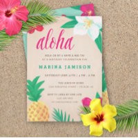 Convites de festas tropicais havaianos de Luau