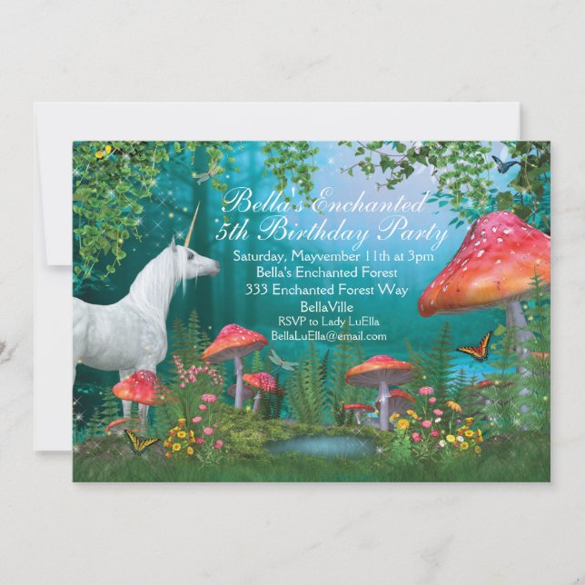 Convites de festas Unicórnio (Frente)